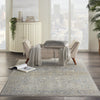 Nourison Lustrous Weave LUW01 Ivory Blue Area Rug Corner Image