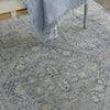 Nourison Lustrous Weave LUW02 Blue Ivory Area Rug Corner Image