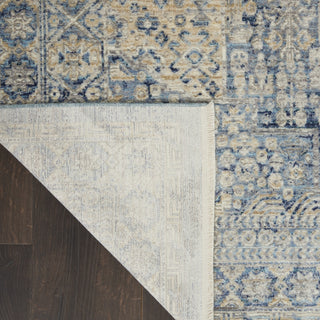 Nourison Lustrous Weave LUW02 Blue Ivory Area Rug Corner Image