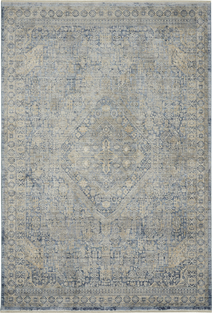 Nourison Lustrous Weave LUW02 Blue Ivory Area Rug main image