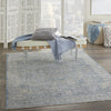 Nourison Lustrous Weave LUW02 Blue Ivory Area Rug Room Image Feature