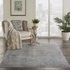 Nourison Lustrous Weave LUW04 Blue Grey Area Rug Corner Image