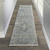 Nourison Lustrous Weave LUW04 Blue Grey Area Rug Corner Image
