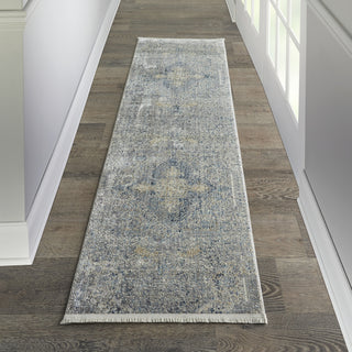 Nourison Lustrous Weave LUW04 Blue Grey Area Rug Corner Image