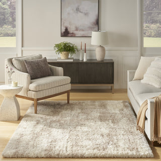 Nourison Luxurious Shag LXR01 Ivory Beige Area Rug Room Image Feature