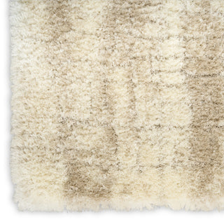Nourison Luxurious Shag LXR01 Ivory Beige Area Rug T' R