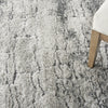 Nourison Luxurious Shag LXR01 Ivory/Charcoal Area Rug Corner Image