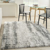 Nourison Luxurious Shag LXR01 Ivory/Charcoal Area Rug Corner Image
