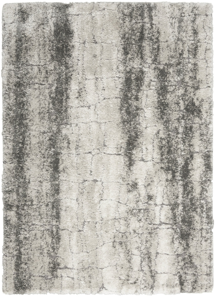 Nourison Luxurious Shag LXR01 Ivory/Charcoal Area Rug main image
