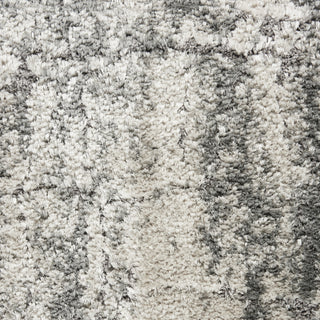 Nourison Luxurious Shag LXR01 Ivory/Charcoal Area Rug Swatch Image