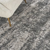 Nourison Luxurious Shag LXR01 Ivory/Charcoal Area Rug Corner Image