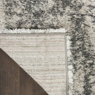 Nourison Luxurious Shag LXR01 Ivory/Charcoal Area Rug Corner Image