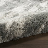 Nourison Luxurious Shag LXR02 Charcoal/Ivory Area Rug Corner Image