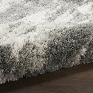 Nourison Luxurious Shag LXR02 Charcoal/Ivory Area Rug Corner Image