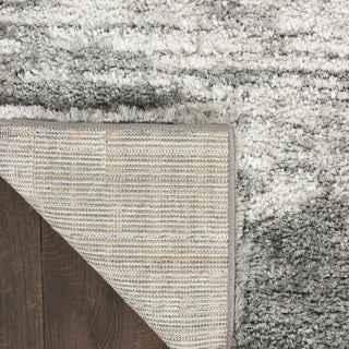 Nourison Luxurious Shag LXR02 Charcoal/Ivory Area Rug Corner Image