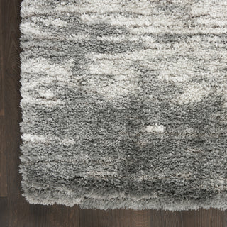 Nourison Luxurious Shag LXR02 Charcoal/Ivory Area Rug Detail Image