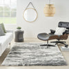 Nourison Luxurious Shag LXR02 Charcoal/Ivory Area Rug Room Image Feature