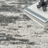 Nourison Luxurious Shag LXR02 Charcoal/Ivory Area Rug Corner Image