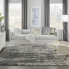Nourison Luxurious Shag LXR02 Charcoal/Ivory Area Rug Room Image Feature