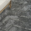 Nourison Luxurious Shag LXR03 Grey Area Rug Corner Image