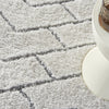 Nourison Luxurious Shag LXR03 Ivory/Grey Area Rug Corner Image
