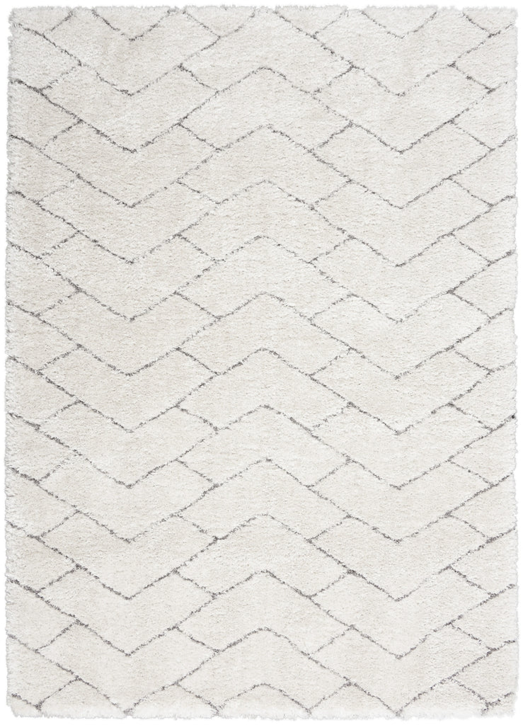 Nourison Luxurious Shag LXR03 Ivory/Grey Area Rug main image