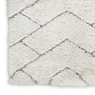 Nourison Luxurious Shag LXR03 Ivory/Grey Area Rug Texture Image