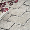 Nourison Luxurious Shag LXR03 Ivory/Grey Area Rug Corner Image