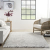 Nourison Luxurious Shag LXR03 Ivory/Grey Area Rug Room Image Feature
