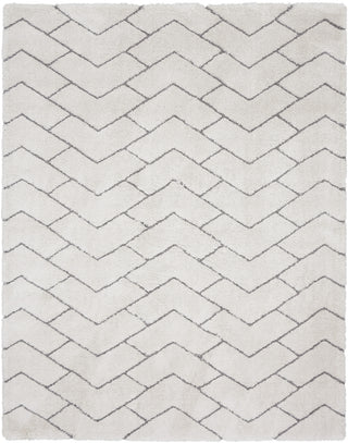 Nourison Luxurious Shag LXR03 Ivory/Grey Area Rug Main Image