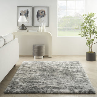 Nourison Luxurious Shag LXR04 Charcoal Grey Area Rug Room Image Feature