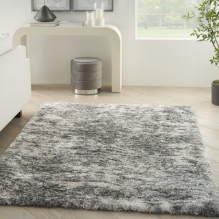 Nourison Luxurious Shag LXR04 Charcoal Grey Area Rug Corner Image