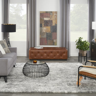 Nourison Luxurious Shag LXR04 Charcoal Grey Area Rug Room Image Feature