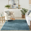 Nourison Luxurious Shag LXR05 Aqua Area Rug Room Scene 2
