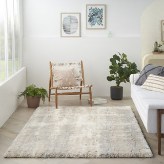 Nourison Luxurious Shag LXR09 Ivory Beige Area Rug Room Scene 2