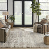 Nourison Luxurious Shag LXR09 Ivory Beige Area Rug Room Image Feature