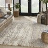 Nourison Luxurious Shag LXR09 Ivory Beige Area Rug Room Scene 3