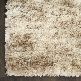 Nourison Luxurious Shag LXR10 Ivory Dark Beige Area Rug Detail Image