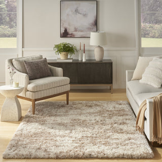 Nourison Luxurious Shag LXR10 Ivory Dark Beige Area Rug Room Image Feature