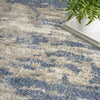 Nourison Luxurious Shag LXR10 Light Blue Grey Area Rug Corner Image