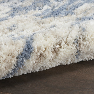 Nourison Luxurious Shag LXR10 Light Blue Grey Area Rug Corner Image