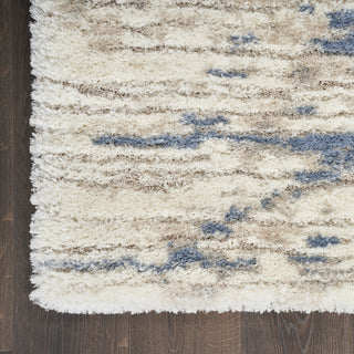 Nourison Luxurious Shag LXR10 Light Blue Grey Area Rug Detail Image