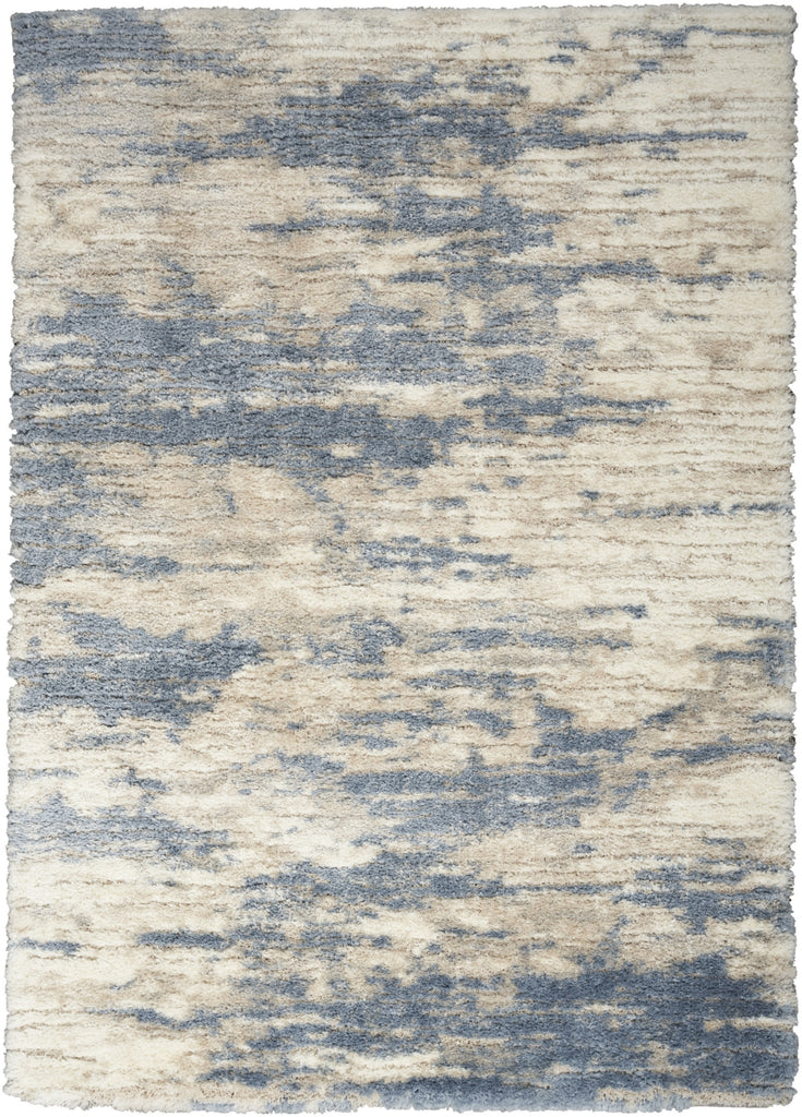 Nourison Luxurious Shag LXR10 Light Blue Grey Area Rug main image