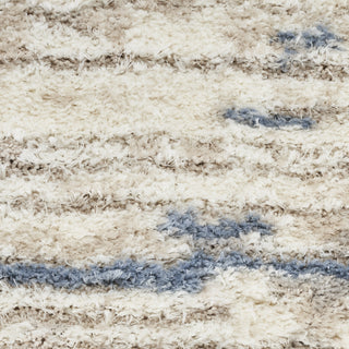 Nourison Luxurious Shag LXR10 Light Blue Grey Area Rug Swatch Image