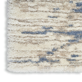 Nourison Luxurious Shag LXR10 Light Blue Grey Area Rug Texture Image