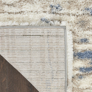 Nourison Luxurious Shag LXR10 Light Blue Grey Area Rug Corner Image