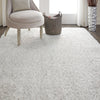 Nourison Luxe Shag LXS01 Light Grey Area Rug Corner Image
