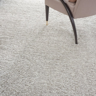 Nourison Luxe Shag LXS01 Light Grey Area Rug Corner Image