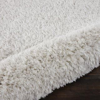 Nourison Luxe Shag LXS01 Light Grey Area Rug Corner Image