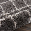 Nourison Luxe Shag LXS02 Charcoal Beige Area Rug Corner Image